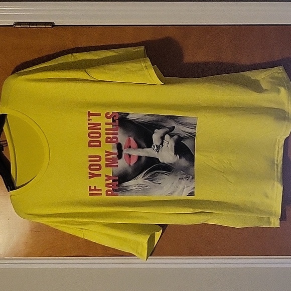 Womens Yellow / Black 2-Piece "If You Don't Pay My Bills" Short Set - Picture 4 of 8